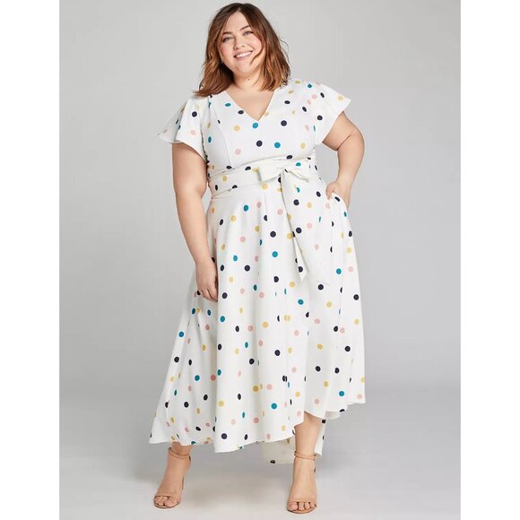 NWOT Lane Bryant Women’s Plus‎ Size 18 Polka-Dot High-Low Lena Dress - Picture 1 of 6